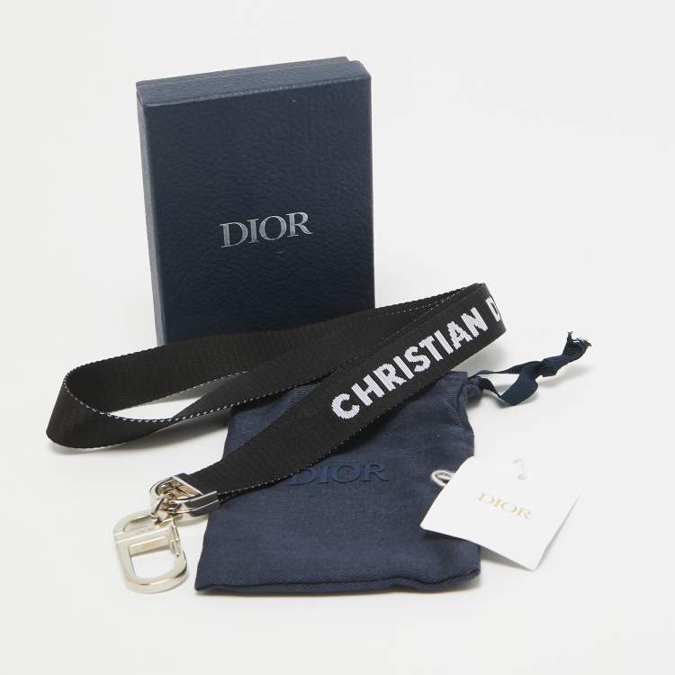 Pre Owned Dior Black Canvas Logo Lanyard 