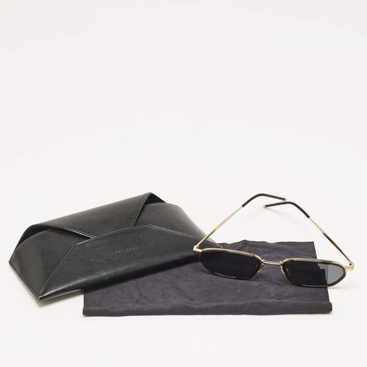 Pre Owned Dior Black/Gold Diorshock Oval Sunglasses