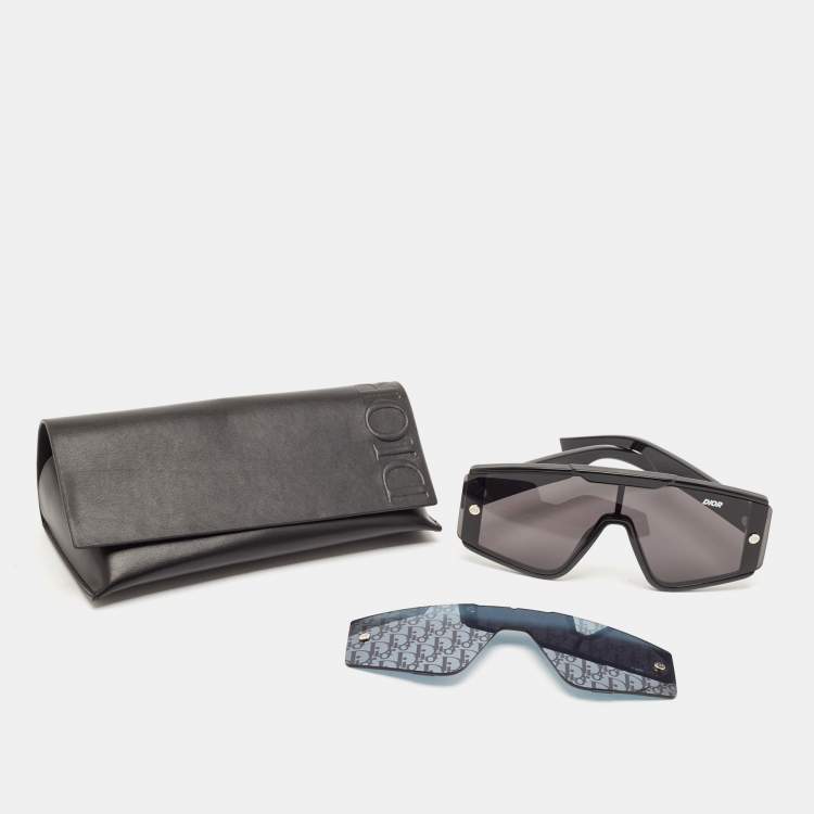 Pre Owned Dior Black Diorxtrem MU Shield Sunglasses