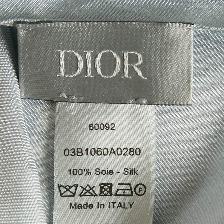 Pre Owned Dior X Jordan Light Blue AirDior Print Silk Bandana Scarf 