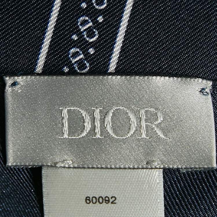 Pre Owned Dior X Jordan Navy Blue AirDior Print Silk Bandana Scarf 