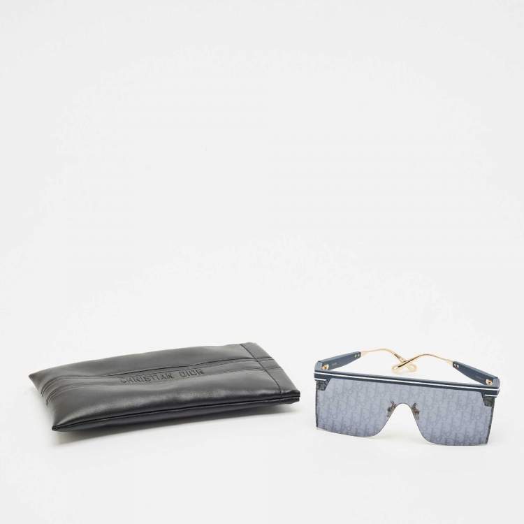 Pre Owned Dior Navy Blue Oblique DiorClub M1U Shield Sunglasses