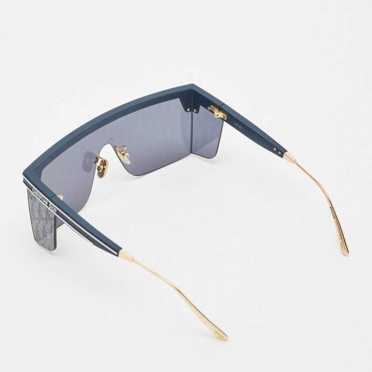Pre Owned Dior Navy Blue Oblique DiorClub M1U Shield Sunglasses