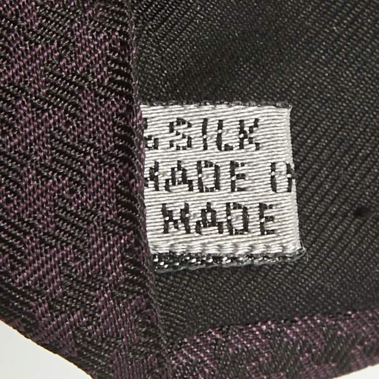 Pre Owned Dior Purple/Black Patterned Silk Skinny Tie