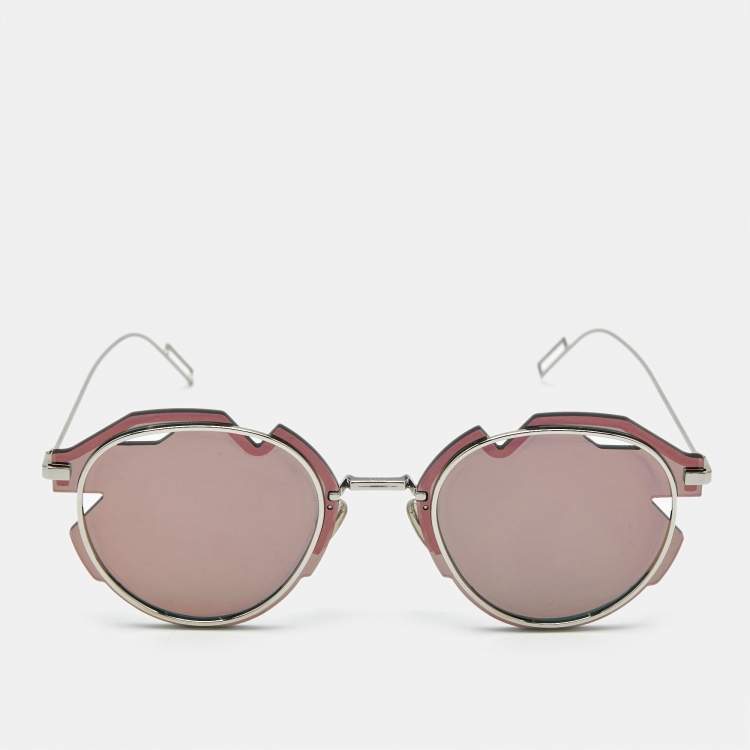Pre Owned Dior Homme Grey/Silver Tone Mirrored Breaker Aviator Sunglasses