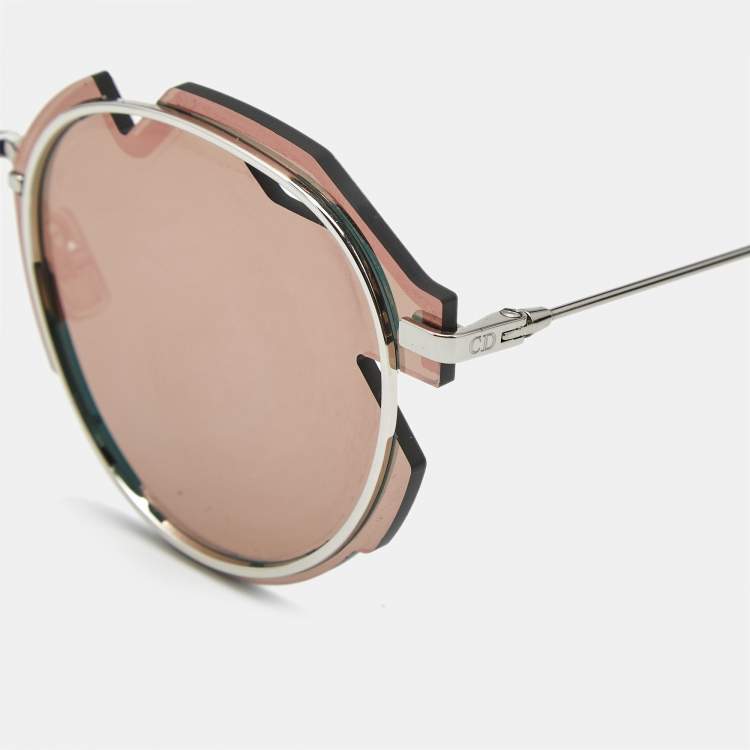 Pre Owned Dior Homme Grey/Silver Tone Mirrored Breaker Aviator Sunglasses