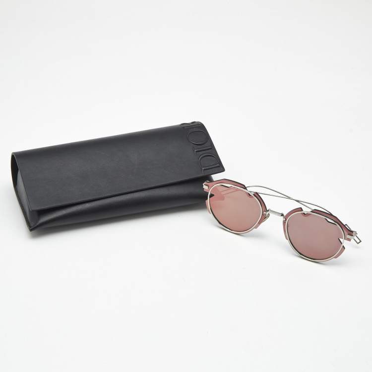 Pre Owned Dior Homme Grey/Silver Tone Mirrored Breaker Aviator Sunglasses