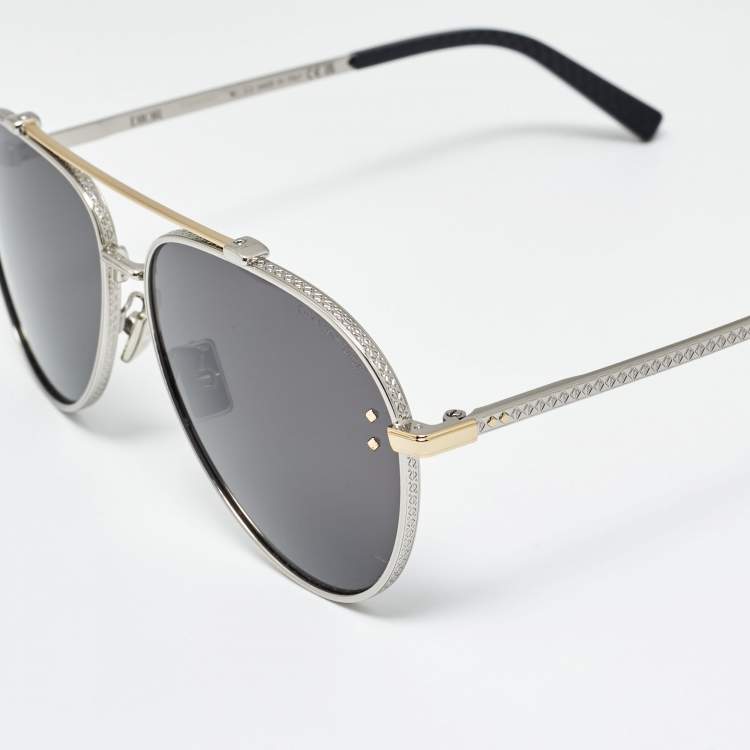 Pre Owned Dior Black CD Diamond A1U F2A0 Aviator Sunglasses