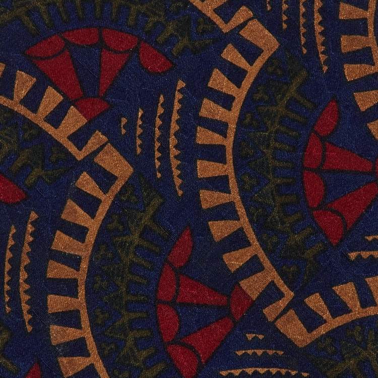 Pre Owned Dior Monsieur Vintage Navy Blue Printed Silk Traditional Tie