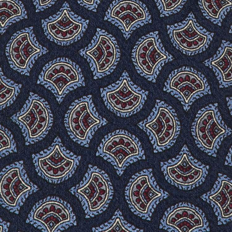 Pre Owned ربطة عنق ديور بنقوش بحرية كحلية حرير قديمة