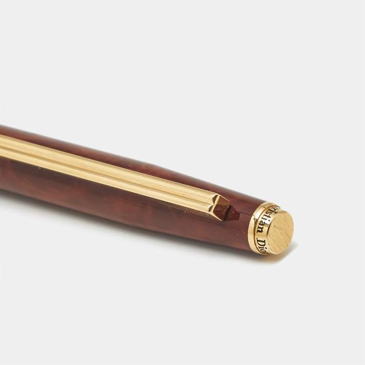 Pre Owned قلم حبر ديور راتينج لون ذهبي