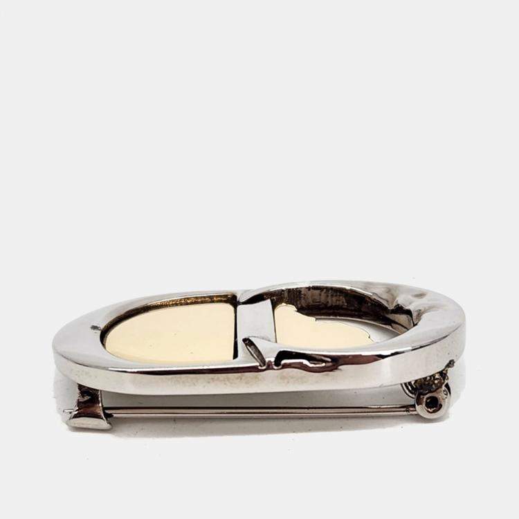 Pre Owned Dior Gold Silver Plated Brooch