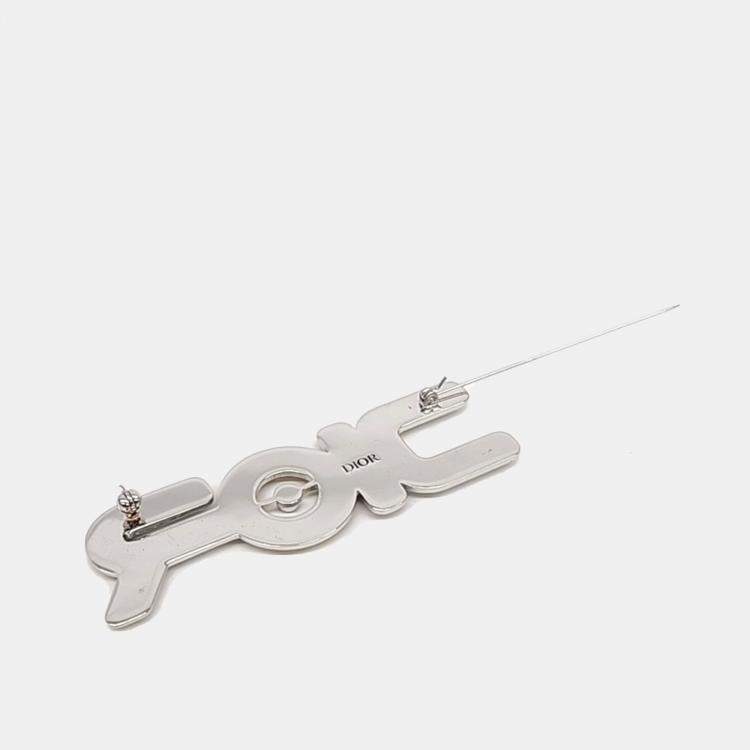 Pre Owned Dior Gold Silver Plated Brooch