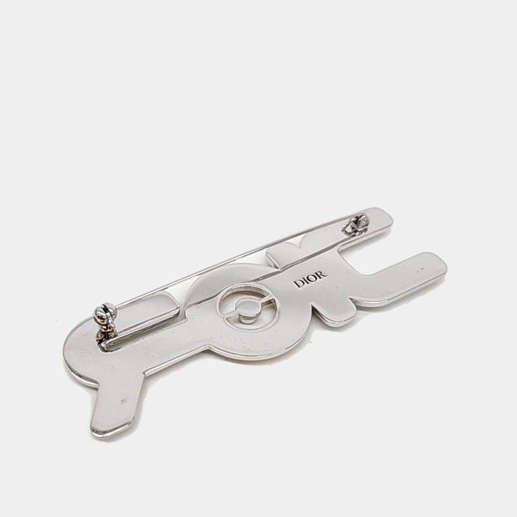 Pre Owned Dior Gold Silver Plated Brooch