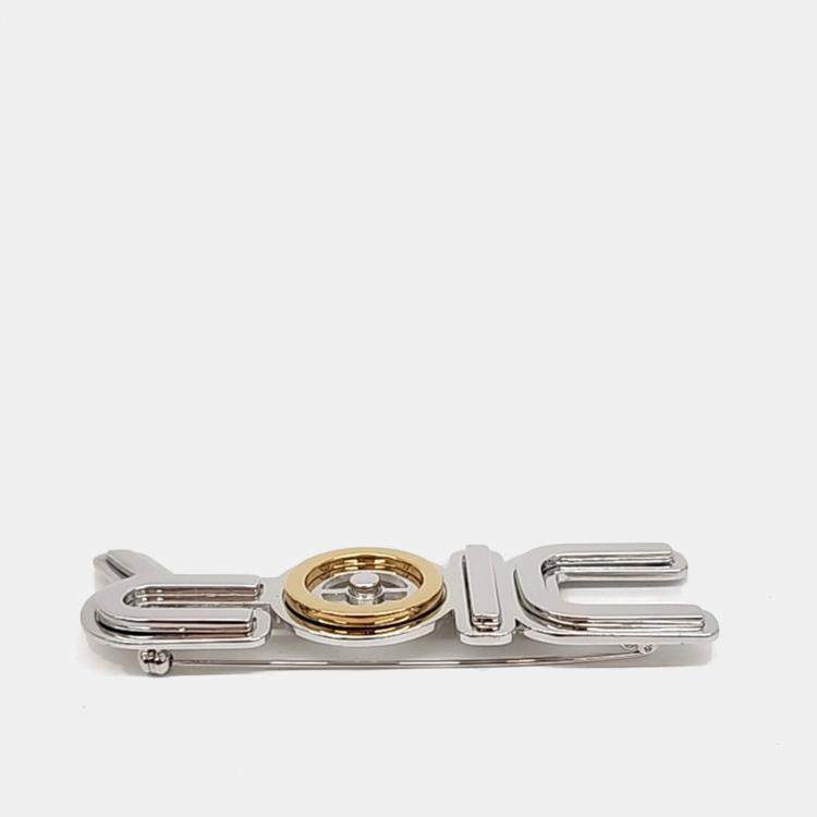 Pre Owned Dior Gold Silver Plated Brooch