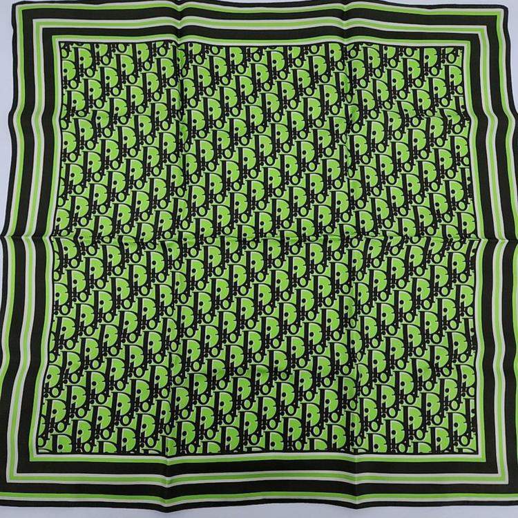 Pre Owned Dior silk scarf and scarf ring