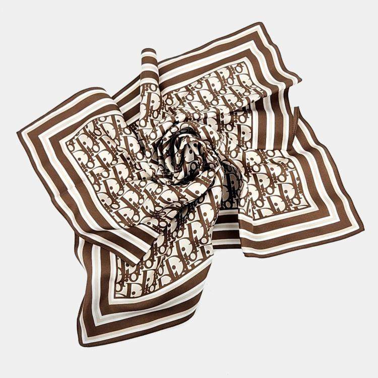 Pre Owned Dior silk scarf + scarf ring