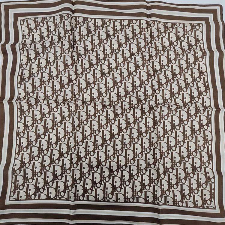 Pre Owned Dior silk scarf + scarf ring