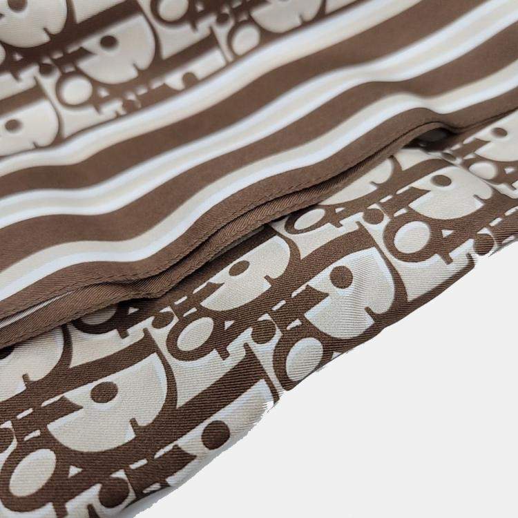 Pre Owned Dior silk scarf + scarf ring