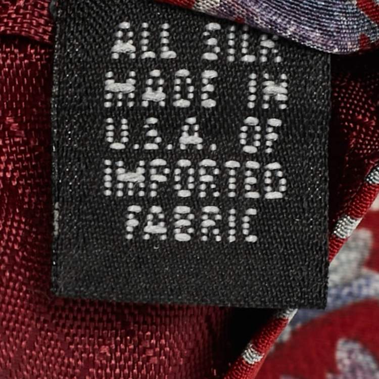 Pre Owned Christian Dior Monsieur Vintage Red Printed Silk Traditional Tie