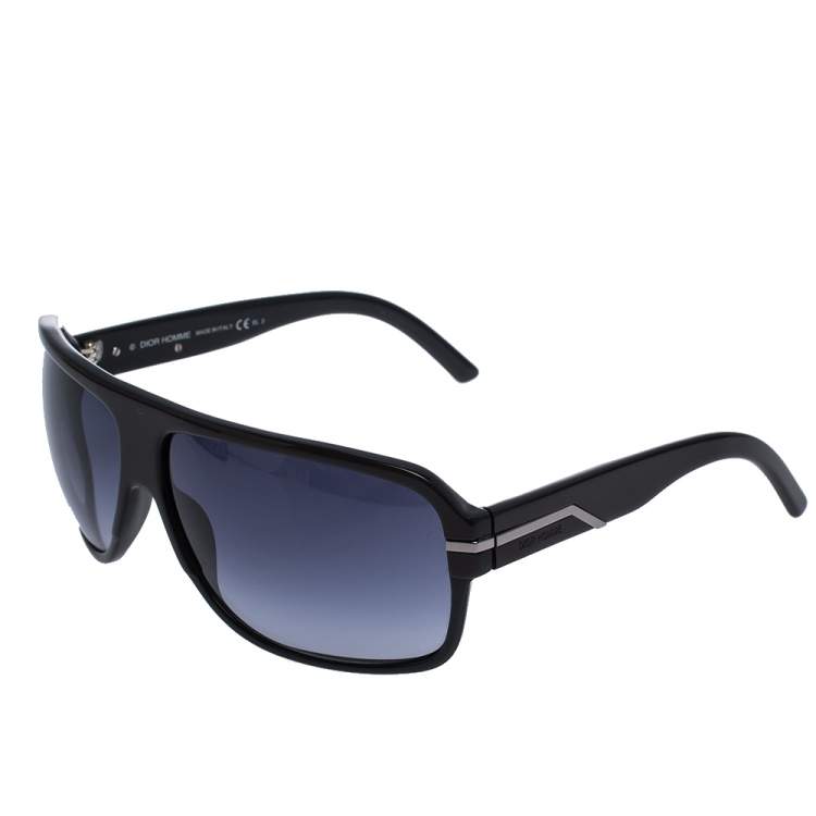 Pre Owned Dior Homme Brown/ Grey Gradient Black Tie 112S Rectangle Sunglasses