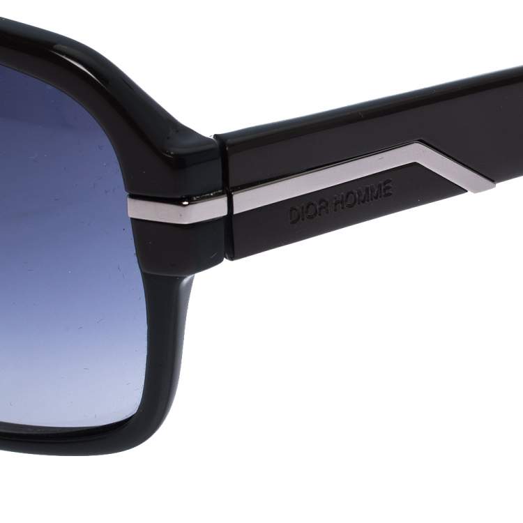 Pre Owned Dior Homme Brown/ Grey Gradient Black Tie 112S Rectangle Sunglasses