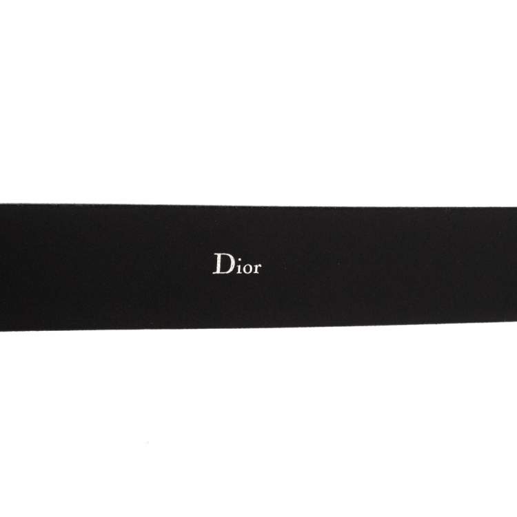 Pre Owned Dior Homme Black Leather Square Buckle Belt 90CM