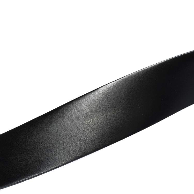 Pre Owned Dior Homme Black Suede Buckle Belt 100CM
