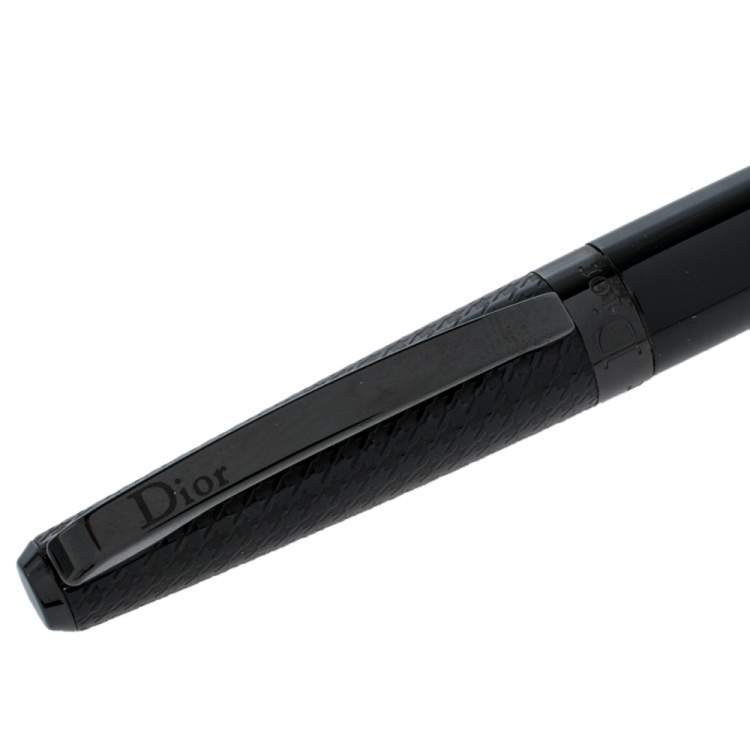 Pre Owned Dior Black Composite & Textured Finish Ballpoint Pen