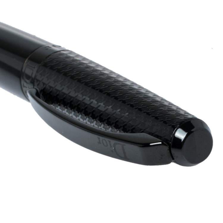 Pre Owned Dior Black Composite & Textured Finish Ballpoint Pen