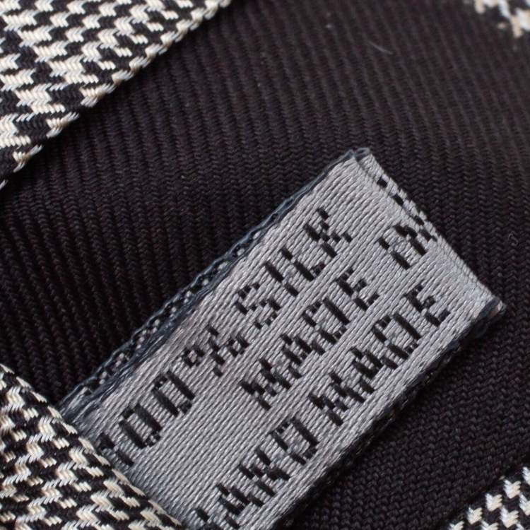 Pre Owned Dior Monochrome Prince of Wales Silk Skinny Tie