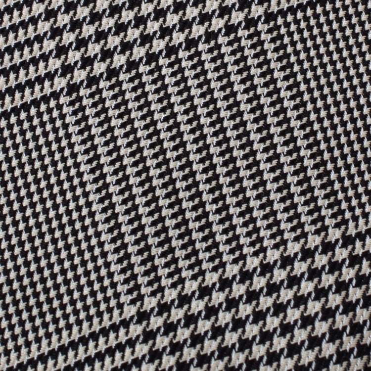 Pre Owned Dior Monochrome Prince of Wales Silk Skinny Tie