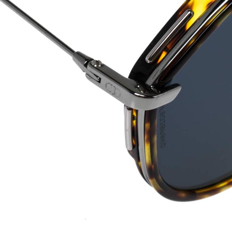 Pre Owned Dior Homme Tortoiseshell-Effect /Blue Dior0219S Round Sunglasses