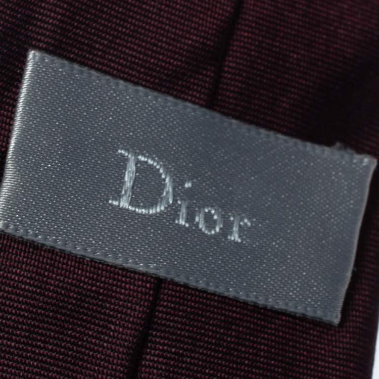 Pre Owned Dior Homme Bordeaux Silk Skinny Tie 