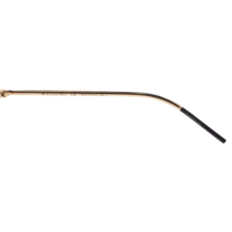 Pre Owned Dior Gold Tone/Silver Mirrored DiorSplit1 Aviator Sunglasses 