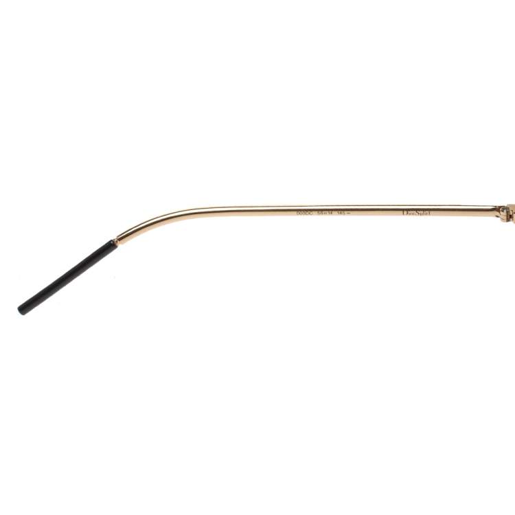 Pre Owned Dior Gold Tone/Silver Mirrored DiorSplit1 Aviator Sunglasses 
