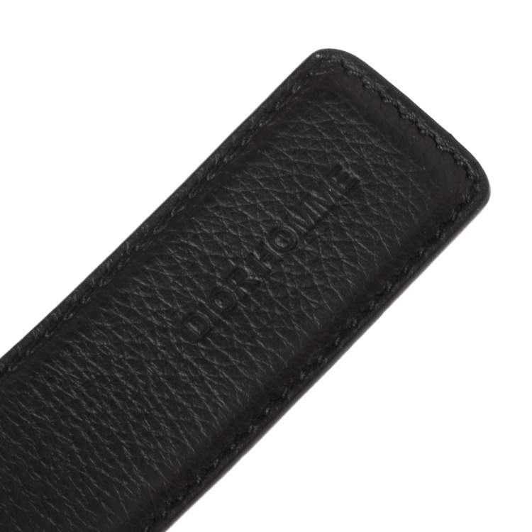 Pre Owned Dior Black/Blue Leather Reversible Belt 114CM