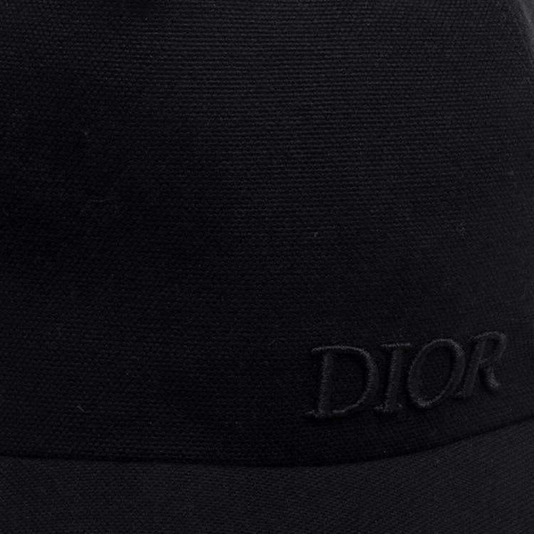 Pre Owned Dior Black Logo Embroidered Canvas Baseball Cap L