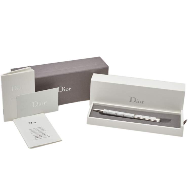 Pre Owned Dior White Lacquer Fahrenheit Ballpoint Pen