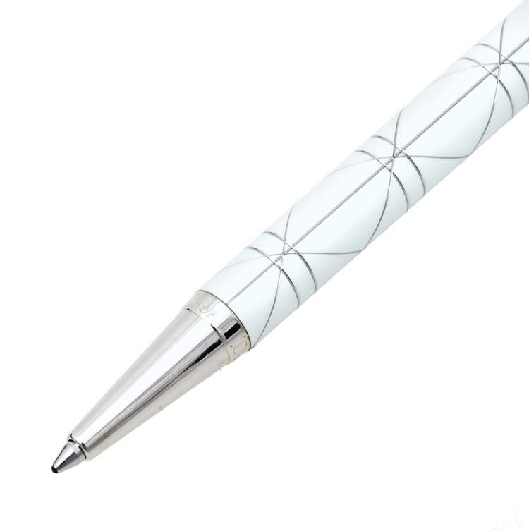 Pre Owned Dior White Lacquer Fahrenheit Ballpoint Pen