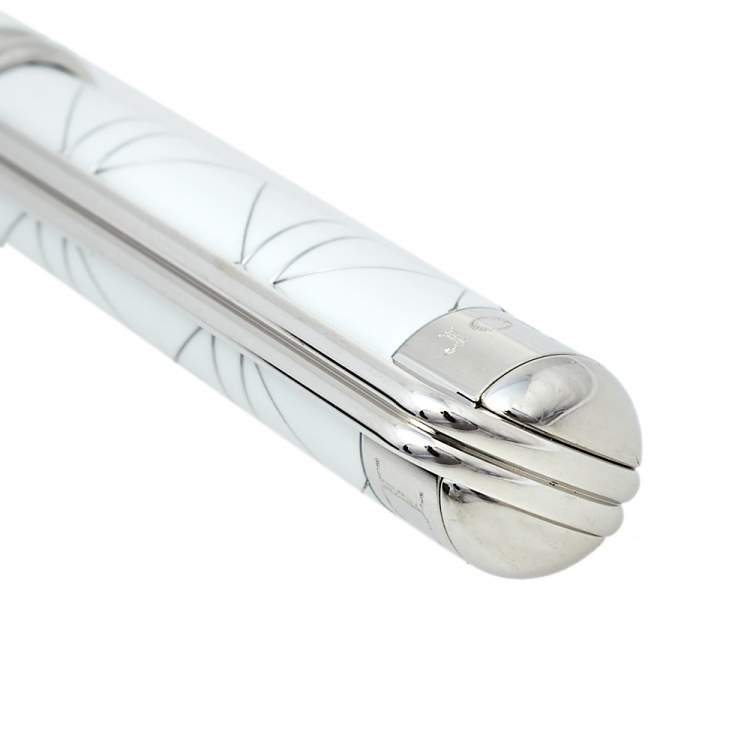 Pre Owned Dior White Lacquer Fahrenheit Ballpoint Pen