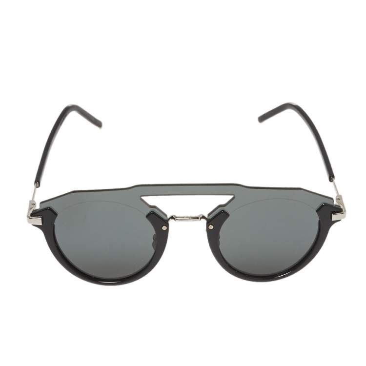 Pre Owned Dior Homme Black/ Dark Grey Diorfuturistic Aviator Sunglasses