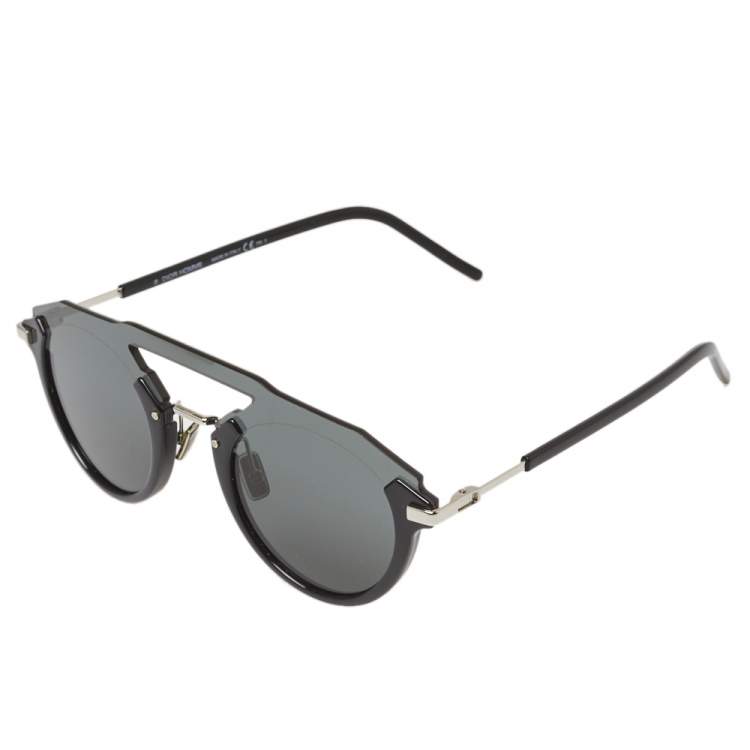 Pre Owned Dior Homme Black/ Dark Grey Diorfuturistic Aviator Sunglasses