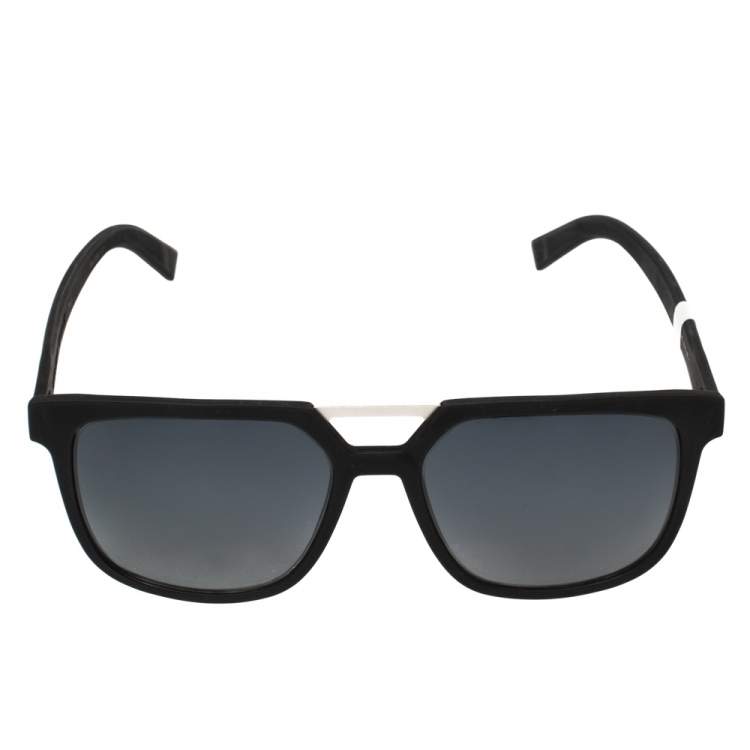 Pre Owned Dior Black/Grey DIOR0200S Rectangle Sunglasses