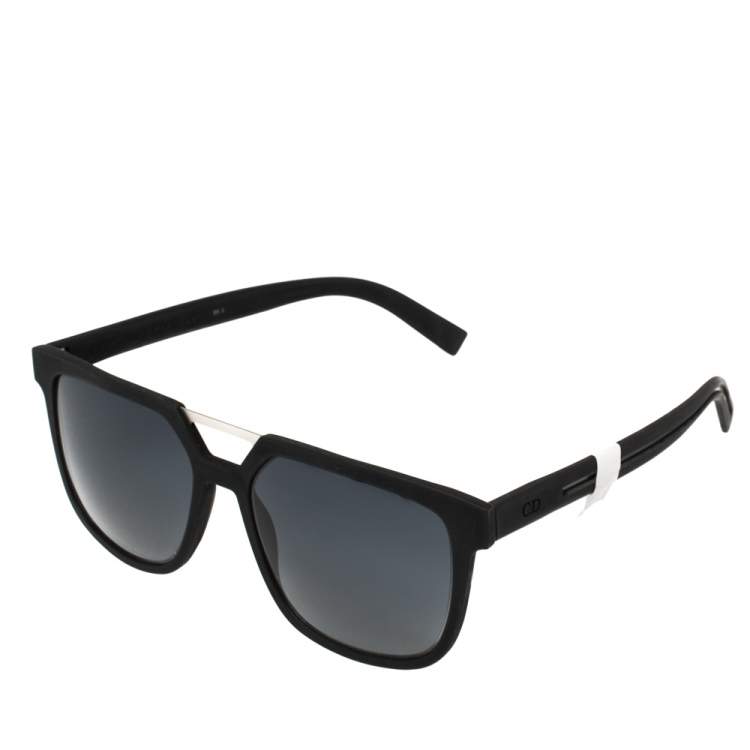Pre Owned Dior Black/Grey DIOR0200S Rectangle Sunglasses