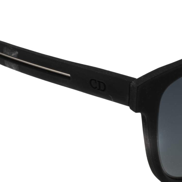 Pre Owned Dior Black/Grey DIOR0200S Rectangle Sunglasses