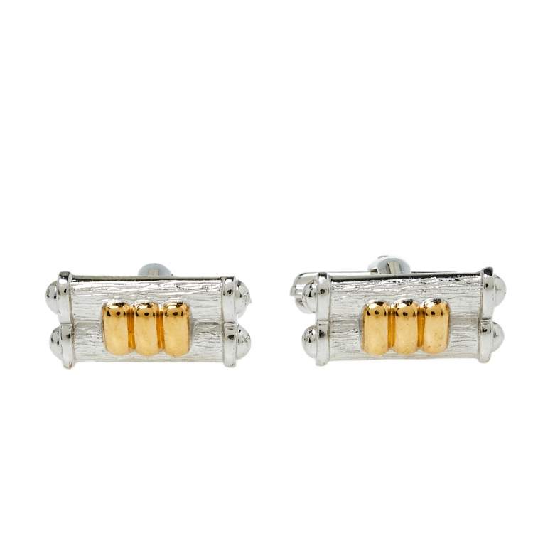Pre Owned Dior Two Tone Metal Tie Pin & Cufflinks Set