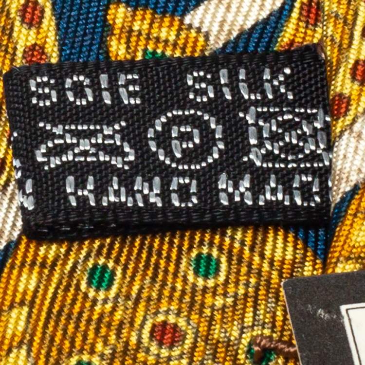 Pre Owned Dior Vintage Multicolor Printed Silk Traditional Tie
