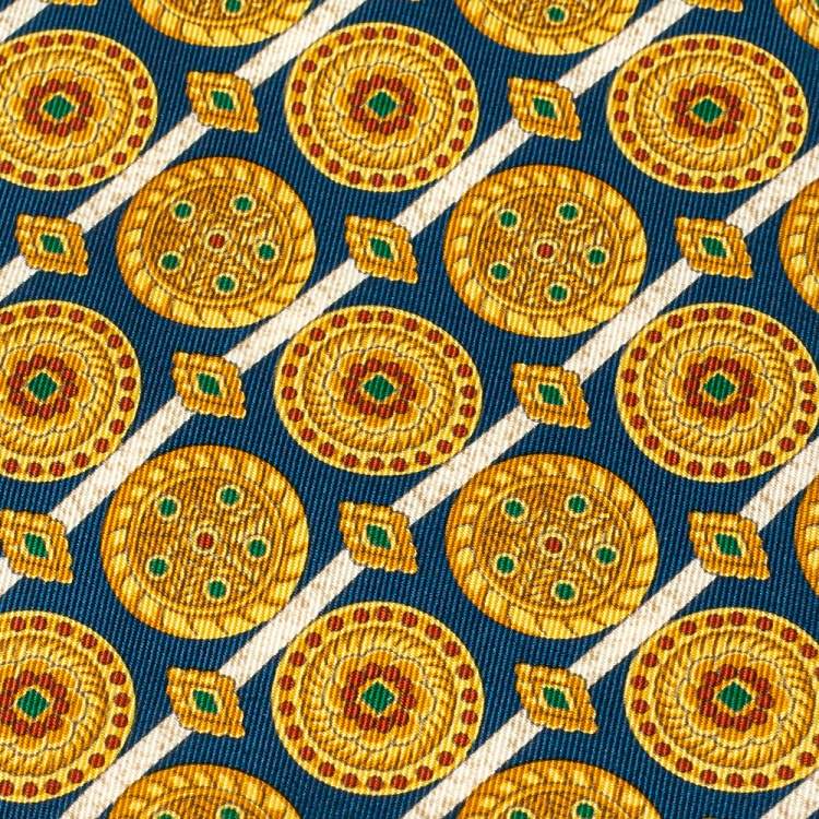 Pre Owned Dior Vintage Multicolor Printed Silk Traditional Tie