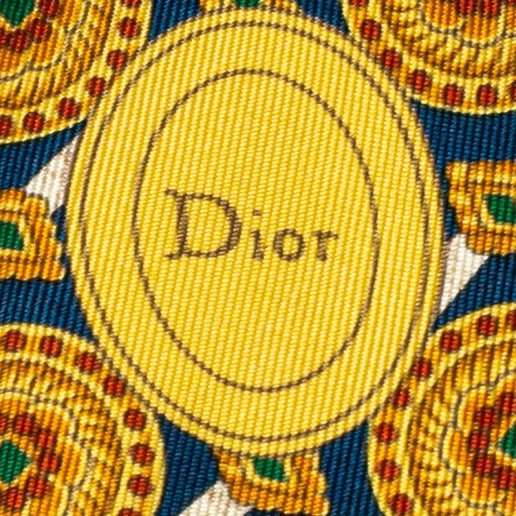 Pre Owned Dior Vintage Multicolor Printed Silk Traditional Tie